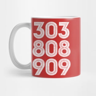 303, 808, 909 Synth / Faded Style Drum Machine Design Mug